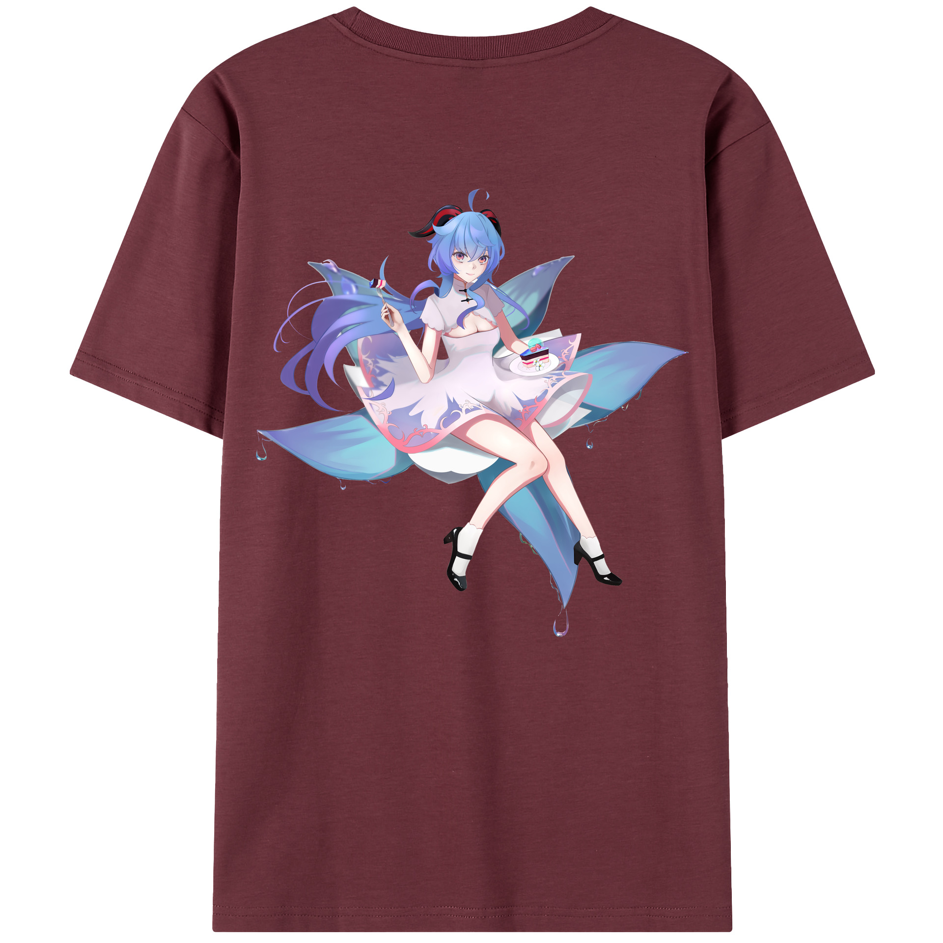 げんし神 甘雨 かんう genshin Ganyu 綿100％半袖Tシャツ（背面プリント）
